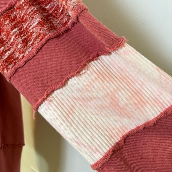 POL Boho Multimedia Tiered Tie Dye Inset Zip Tunic Hooded Jacket Hoodie BWT845 S - Picture 10 of 16